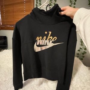 nike metallic crop hoodie